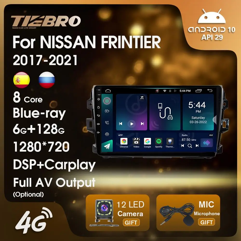 

TIEBRO Android10 Car Multimedia Player Car Radio For NISSAN FRINTIER/Navara 2017-2021 2 Din Stereo Receiver Carplay Blu-ray DSP
