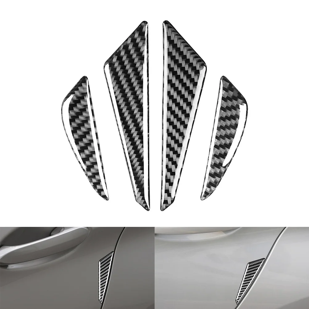 

High Quality Anti Collision Trim Bump Stickers 4pca Black Carbon Fiber Scratch Protector Universal Accessories