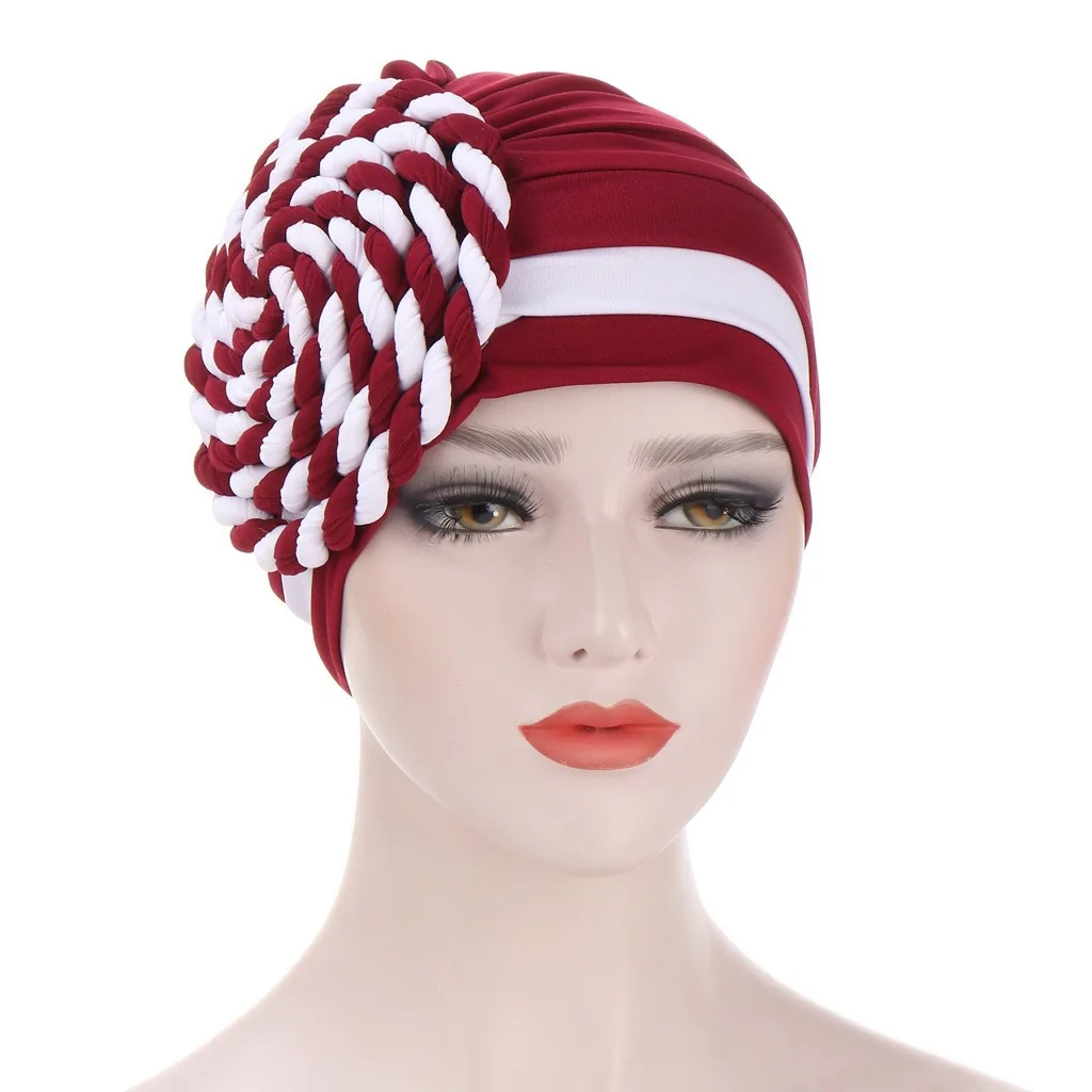 

Fashion Women Head Scarf Twist Braids Inner Turban Cap Solid Cotton Islamic Turban Bonnet Arab Wrap Muslim Hijab Accessories