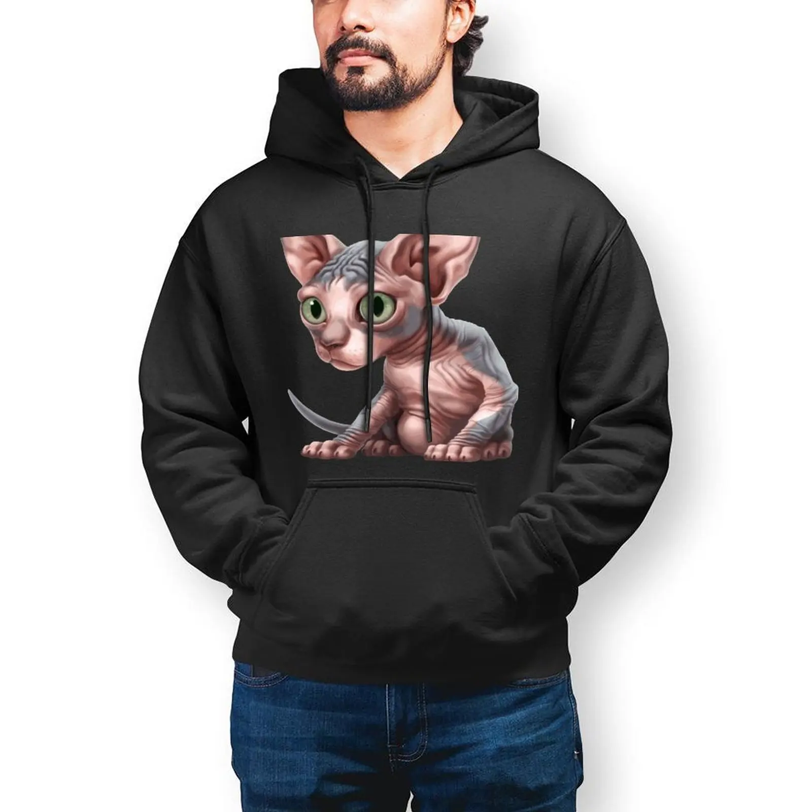 

Sphynx Cat Streetwear Hoodies Autumn Cat A Clysm Sphynx Kitten Classic Pullover Hoodie Man Oversized Loose Cotton Sweatshirts