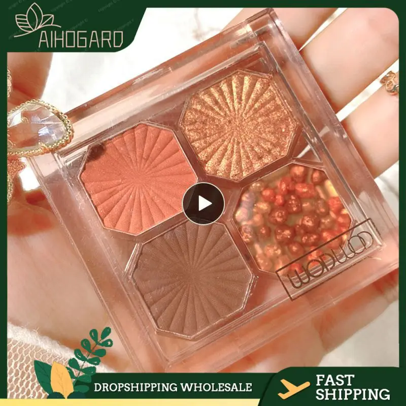 

4 Color Pressed Matte Glitter Mini Eyeshadow Palette Waterproof Long-lasting Eyeshadow Pigment Diamond Shimmer Shiny Makeup