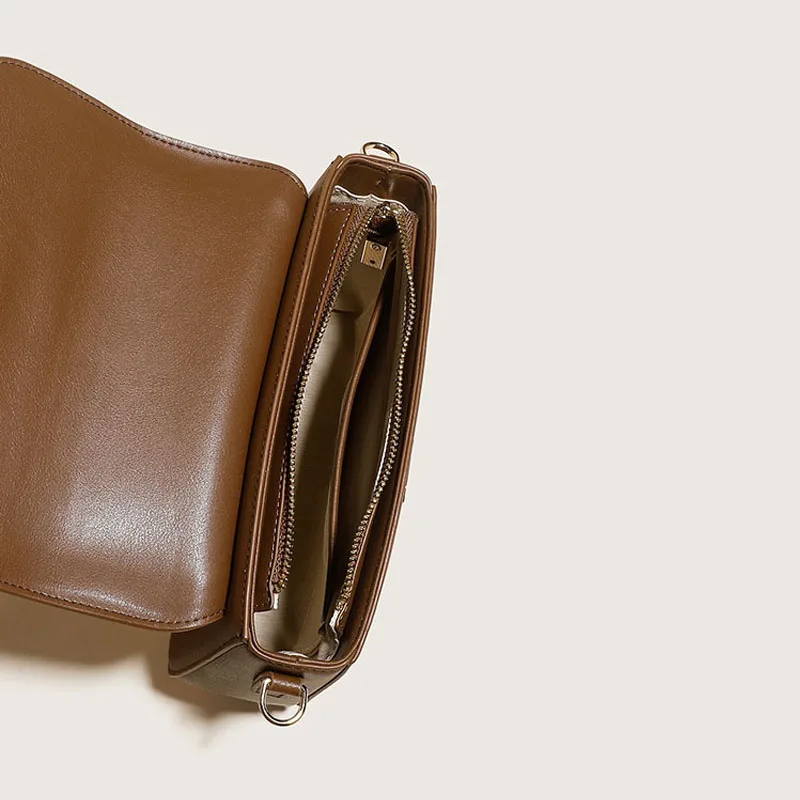 Genuine Leather Women Crossbody Shoulder Bags 2022 New Casual Saddle Bags For Women Designer Handbags and Purse Messenger Bag