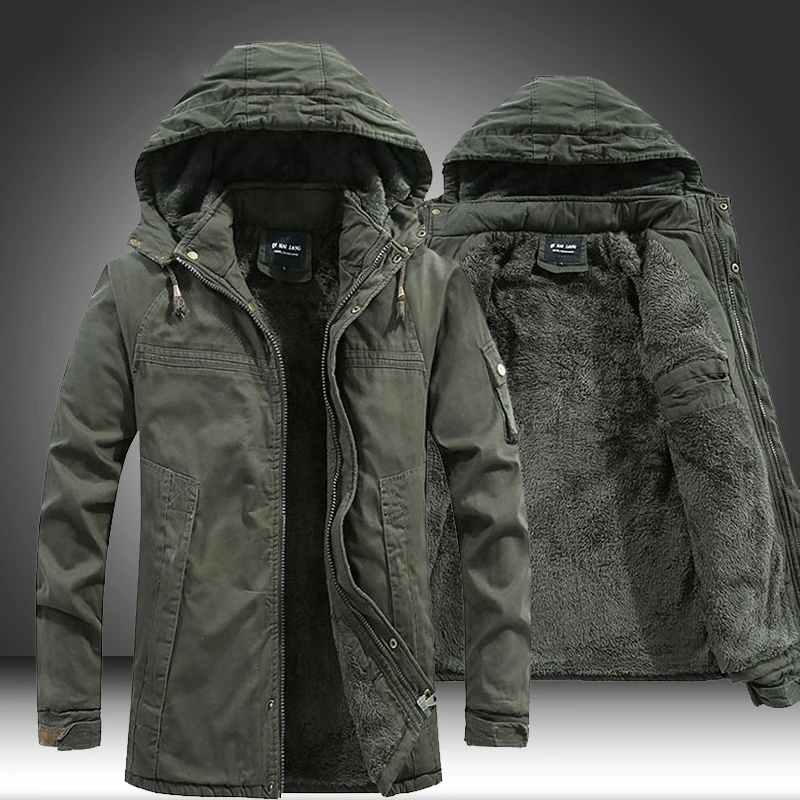 

2023 Толстая Повседневная парка с капюшоном в Корейском стиле, мужское хлопковое водонепроницаемое теплое флисовое пальто, Брендовая верхняя одежда, парка, Зимняя Мужская искусственная куртка