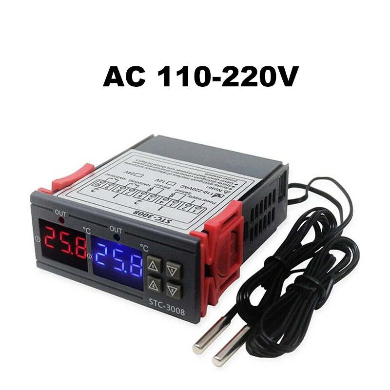 

Двойной цифровой терморегулятор STC-3008