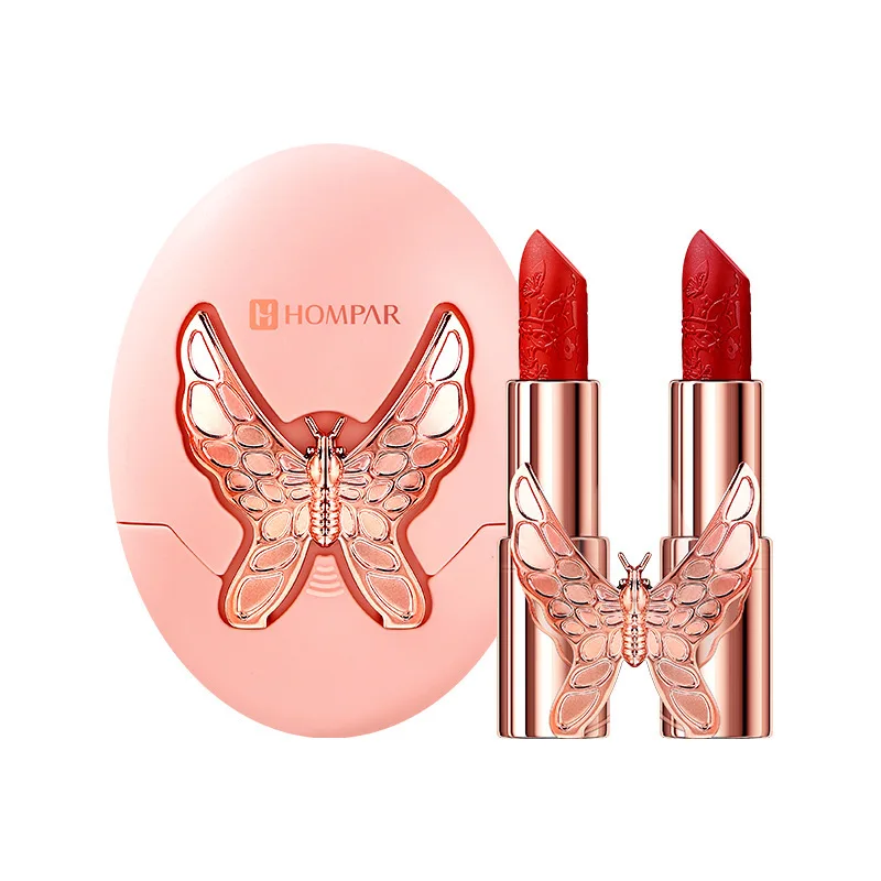 

Butterfly Mist Velvet Lipsticks 2 In 1 Smooth Easy Wear Long Lasting Korean Lip Stick Waterproof Lip Balm Private Label Custom