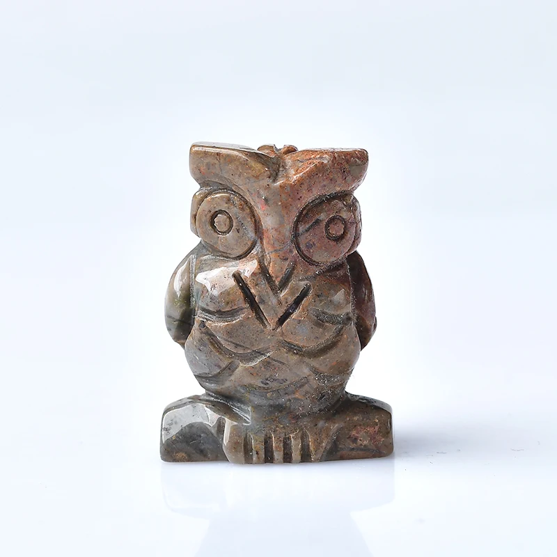 1 шт. натуральная фигурка совы украшения из драгоценных камней розовый кварц