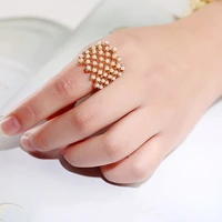 womens new pearl hollow ring exquisite jewelry ring party anniversary gift wedding jewelry gift