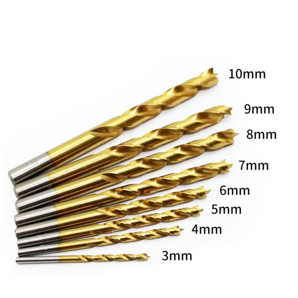 

Twist Drill Bits 8Pcs/Set Reliable Round Shank Chamfering High Hardness Sharp Efficient Tri-point Drills for Workshop