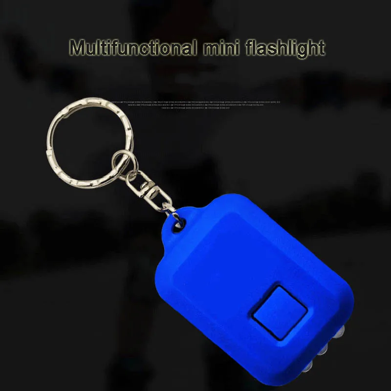 Mini Flashlight Keychain LEDLight Solar Rechargeable Portable ABSMaterial Thickened Strong Anti-fall Energy-saving Multifunction