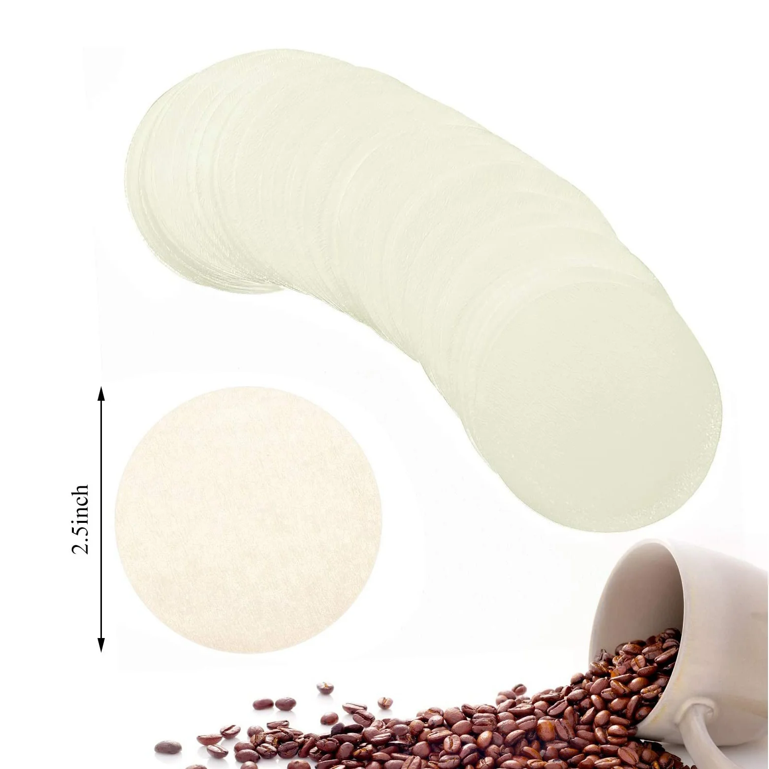 500 Pcs Replacement Paper Filters Round Coffee Maker Disposable for Aerobie Aeropress and Espresso Makers