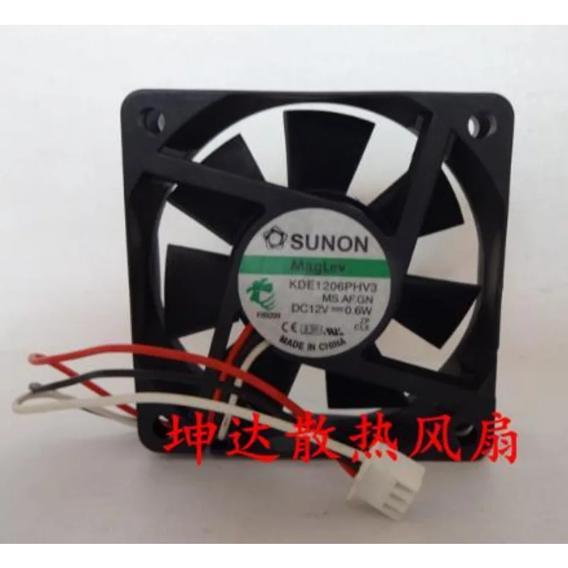 Кулер для процессора SUNON KDE1206PHV3, 6015 дюйма, 6 см, 12 В, 0,6 Вт, бесшумный охлаждающий вентилятор 60*60*15 мм