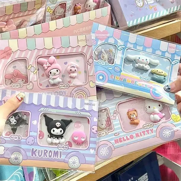 

Sanrio Kawaii Stickers Bag Resin Stickers Hello Kitty Kuromi Mymelody Cute Mobile Phone Notebook Decoration Diy for Girls Paster