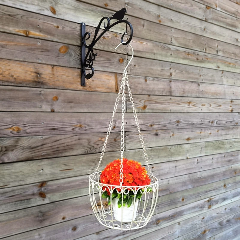 

Outdoor Garden Decor Retro Metal Hanging Planter Basket