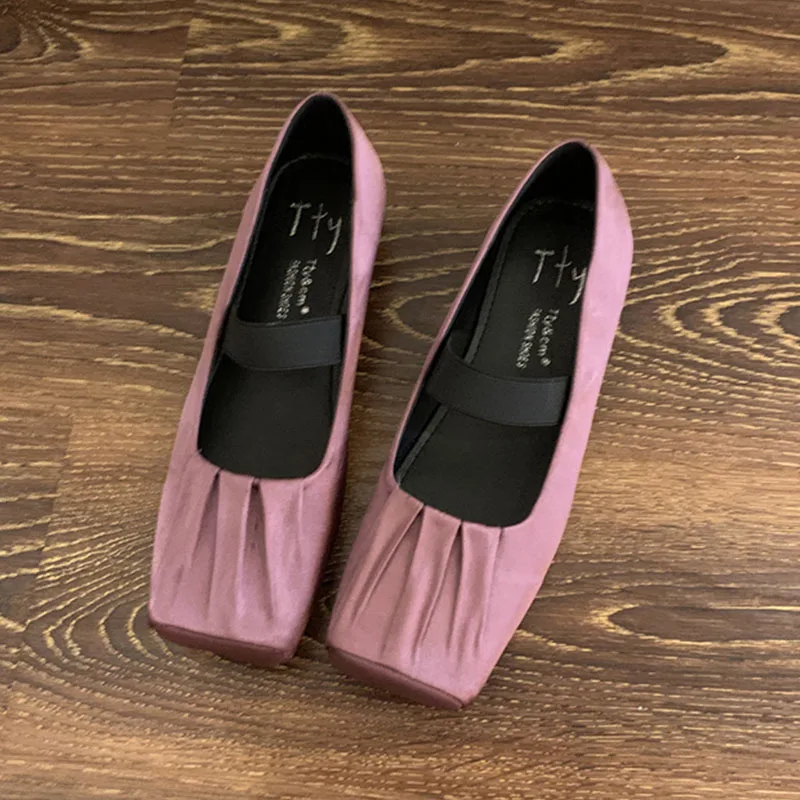 Женские Плиссированные туфли на плоской подошве повседневные без застежек с