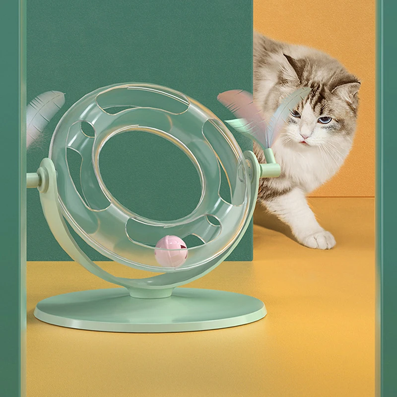 

Оригинальная игрушка для кошек, перьевая игрушка для домашних животных, веселая игрушка для спиннинга, Когтеточка для кошек, рельефный артефакт для скуки с колокольчиком