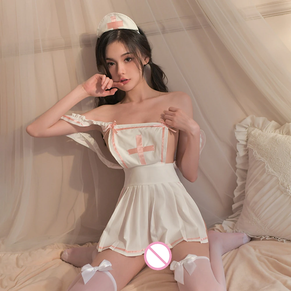 

Sexy Nurse Uniform Cosplay Dress Set Naughty Costumes Temptation Role Play Games Nurse Outfit Sexy Mini Skirt Erotic Lingerie