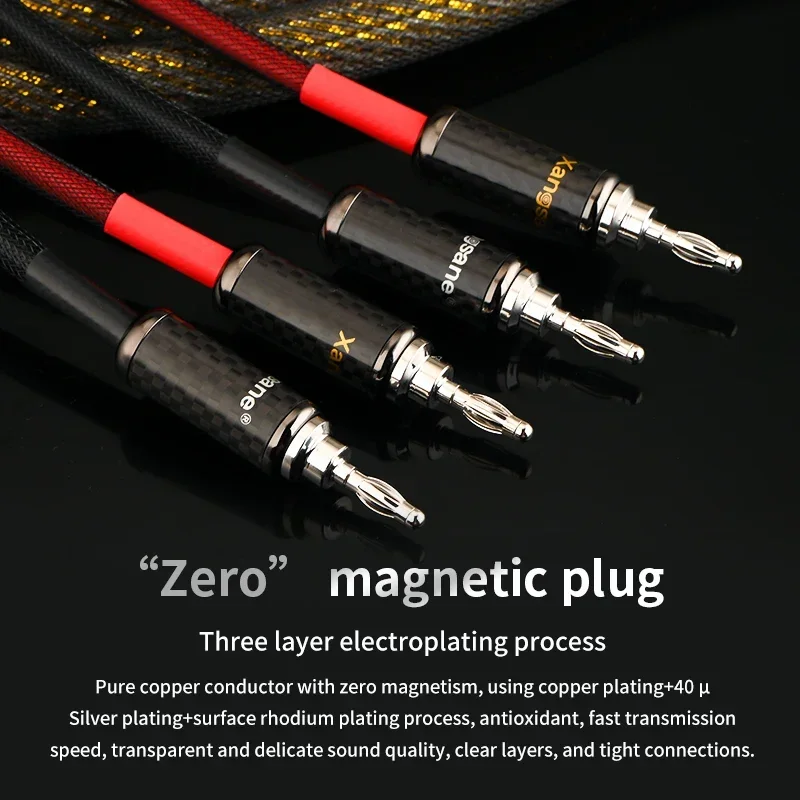 Пара Hi-Fi аудиокабель для динамиков из чистого серебра 2*2 5 мм2 аудиофильский