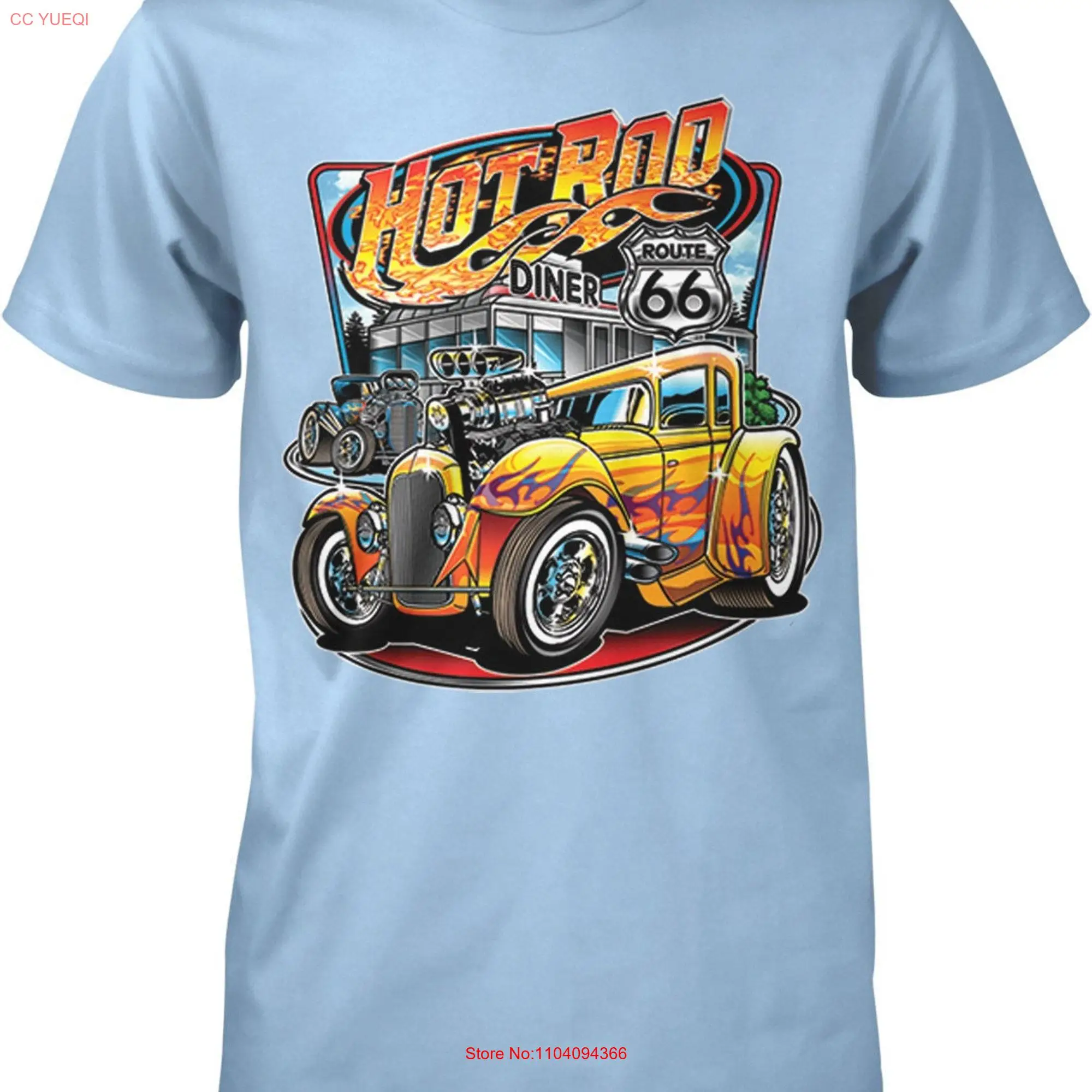 Мужская футболка Hot Rod Diner HOOD_00931 с длинными или короткими рукавами