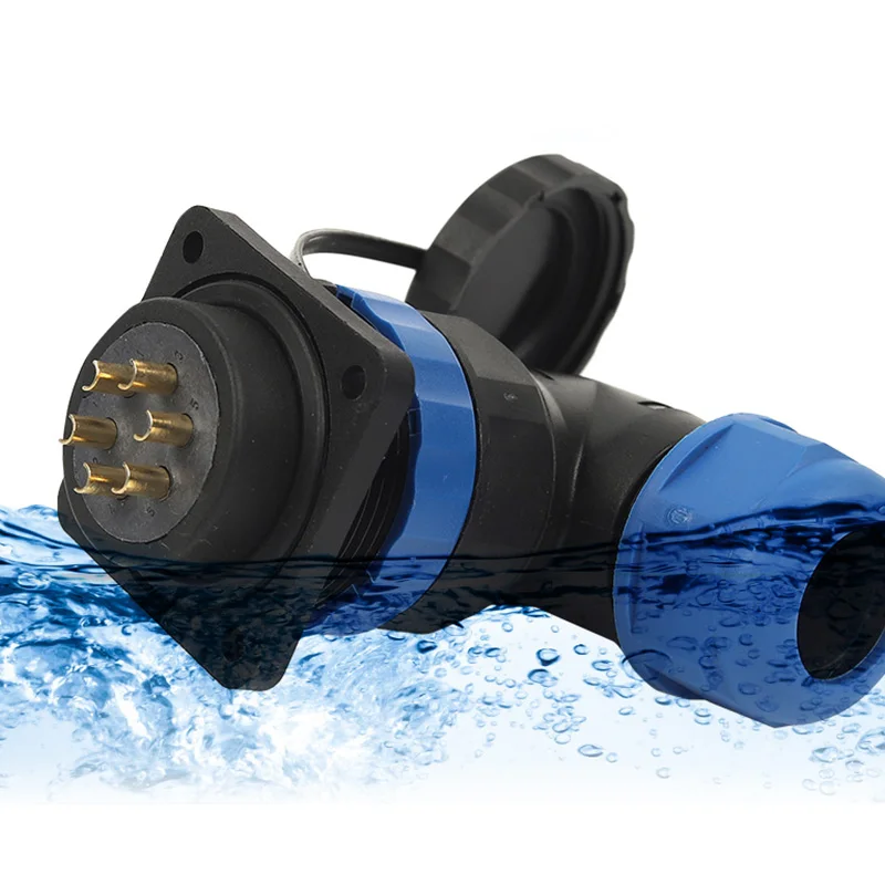 SP28 IP68 4 отверстия квадратный угловой провод соединитель для сварки штекер