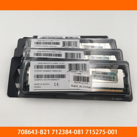 1 шт. Серверная память для HP 708643-B21 712384-081 715275-001 32G DDR3 1866 PC3-14900L ECC REG LRDIMM полностью протестирована