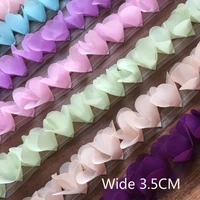 3 5cm wide luxury tulle 3d chiffon lace fabric ribbon trim collar applique guipure for wedding garment dress sewing supplies