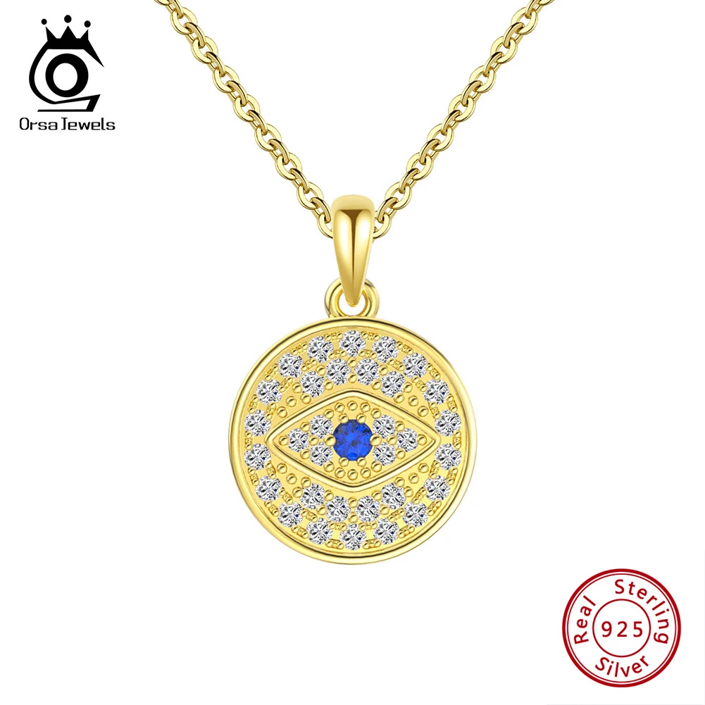 

ORSA JEWELS роскошное ожерелье из стерлингового серебра 925 пробы с цирконием в виде глаза демона для женщин ожерелье с подвеской из фианита AAAA SN344