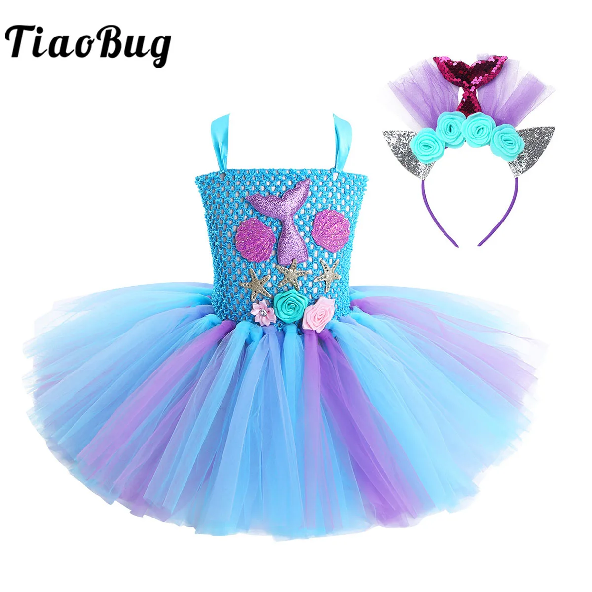 

New Kids Girls Cosplay Carnival Party Dress Prom Vestidos Toddlers Mermaid Costumes Dresses Kids Princess Prom Roleplay Dresses