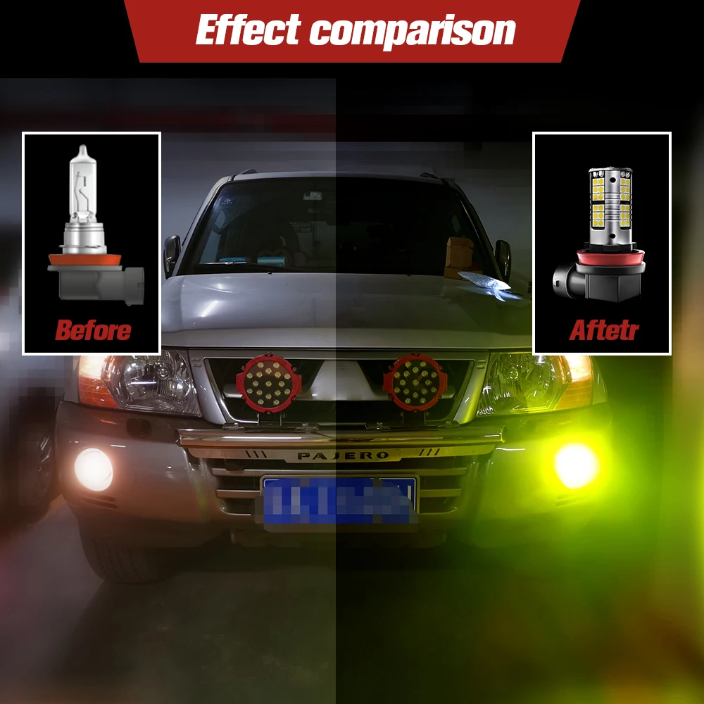 2x светодиодные противотуманные фары H8 H11 Canbus для Ford C-Max Fiesta 5 6 7 Focus 1 2 3 4 Fusion Galaxy Ka Kuga