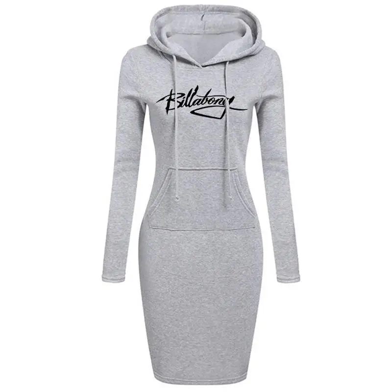 

2023 New Women Autumn Winter Hooded Long Sleeve Sweatshirt Dress Fashion Black Solid Loose Female Pocket Ladies Dresses Vestidos