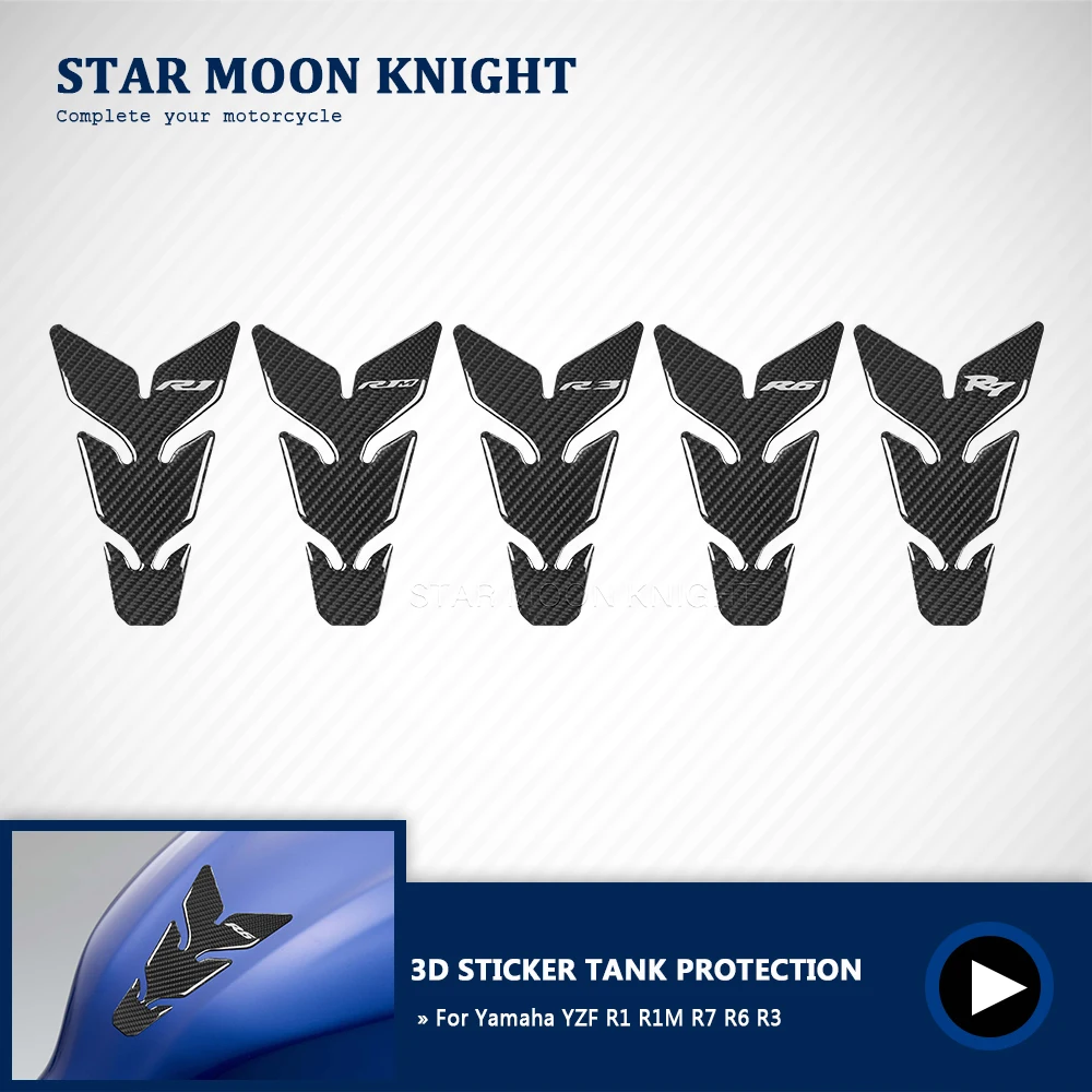 

For Yamaha YZF R1 R1M R7 R6 R3 3D Epoxy Resin Sticker Motorcycle Accessories Tank Pad Anti Scratch Decal Suit