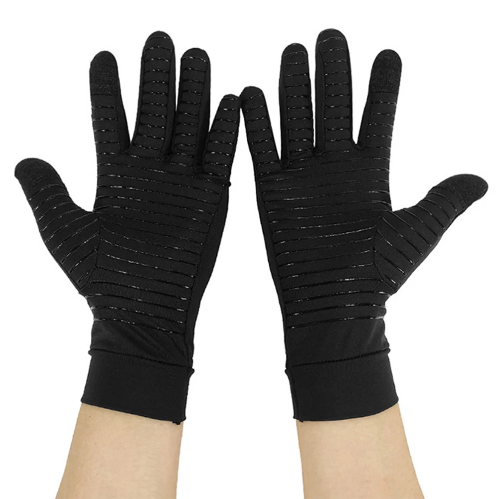 

Black Full Finger Cycling Gloves Bike Copper Compression Arthritis Gloves Fit Carpal Tunnel Hand Wrist Brace Computer Typing