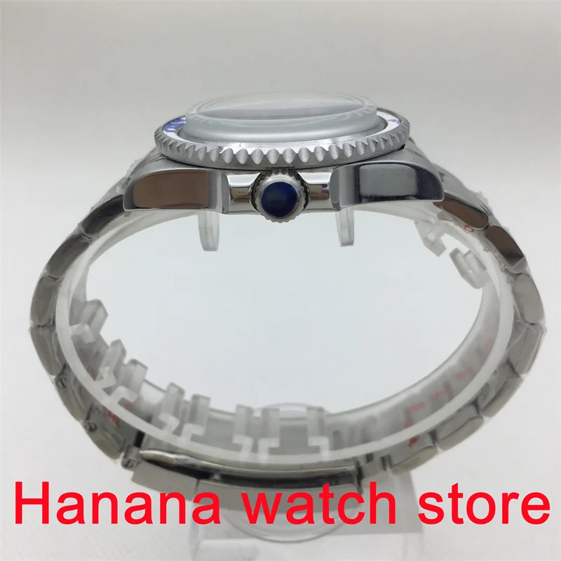 Серебряный корпус BLIGER 40 мм купольное стекло с AR-покрытием и механизмом NH35 NH36 NH34A