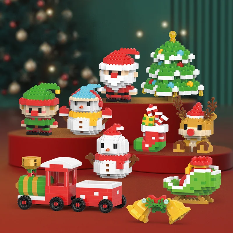 

Рождественский строительный блок, детская игрушка, украшение для дома, микро-Головоломка «сделай сам», игры для сборки, рождественский подарок, пластиковая модель
