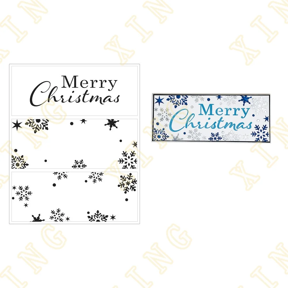 

Layering Stencils Painting Diy Scrapbook Coloring Embossing Paper Card Album Craft Decorative Layered Merry Snowflakes Slimline