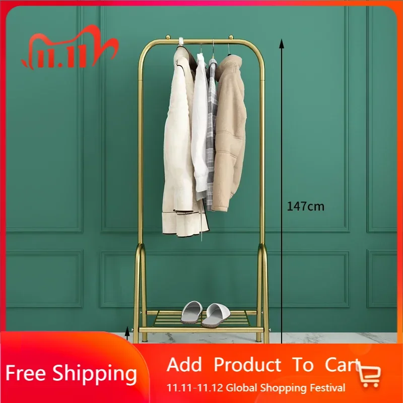 

Gold Coat Rack Space Saver Metal Hanger Storage Bedroom Entrance Clothes Rack Hallway Dressing Room Porte Manteau Room Furniture