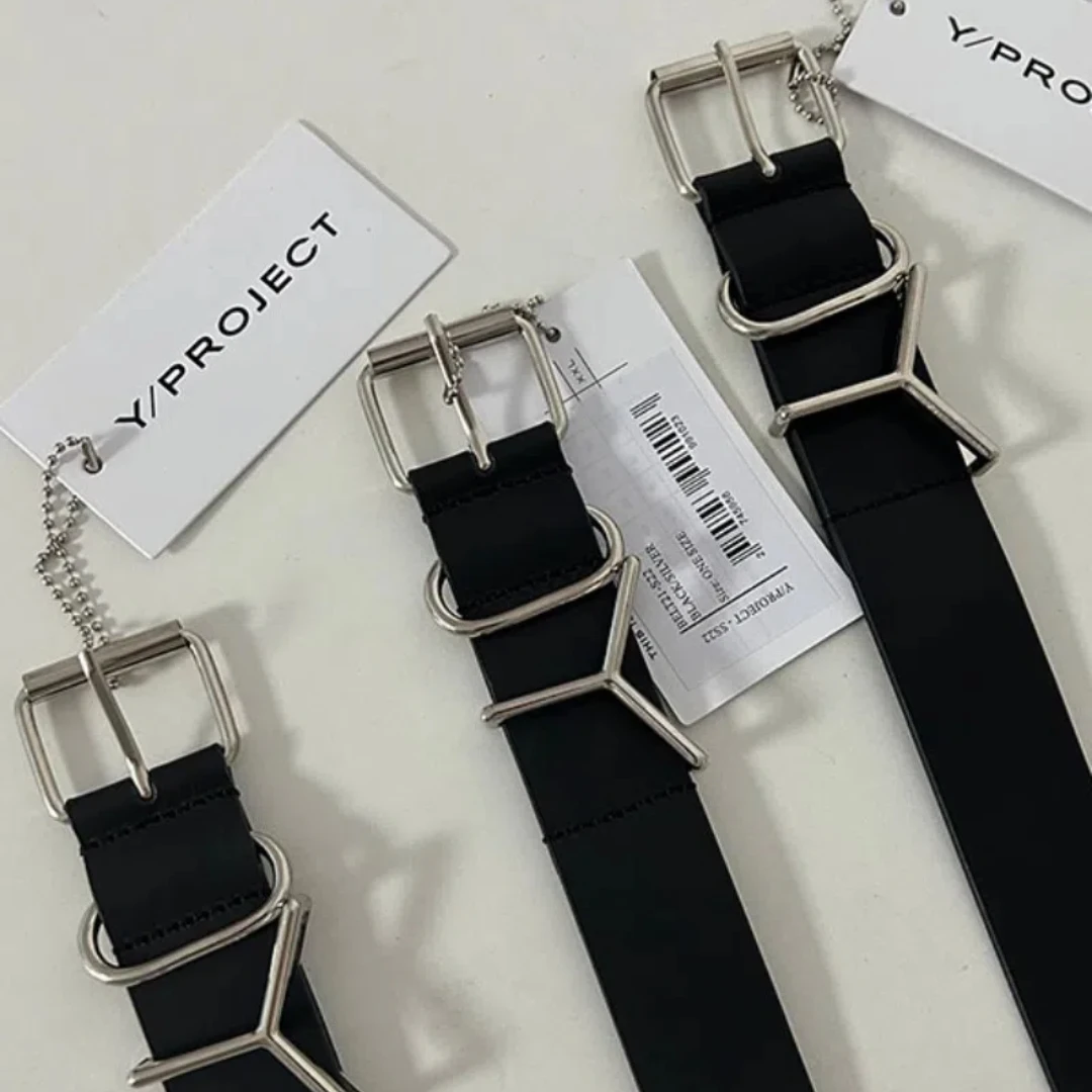 Y/PROJECT черный ремень высшего качества из воловьей кожи простой универсальный