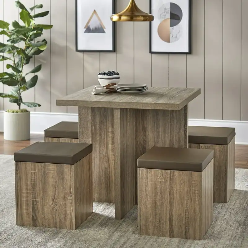 

Dining Set with Storage Ottoman, Multiple Colors