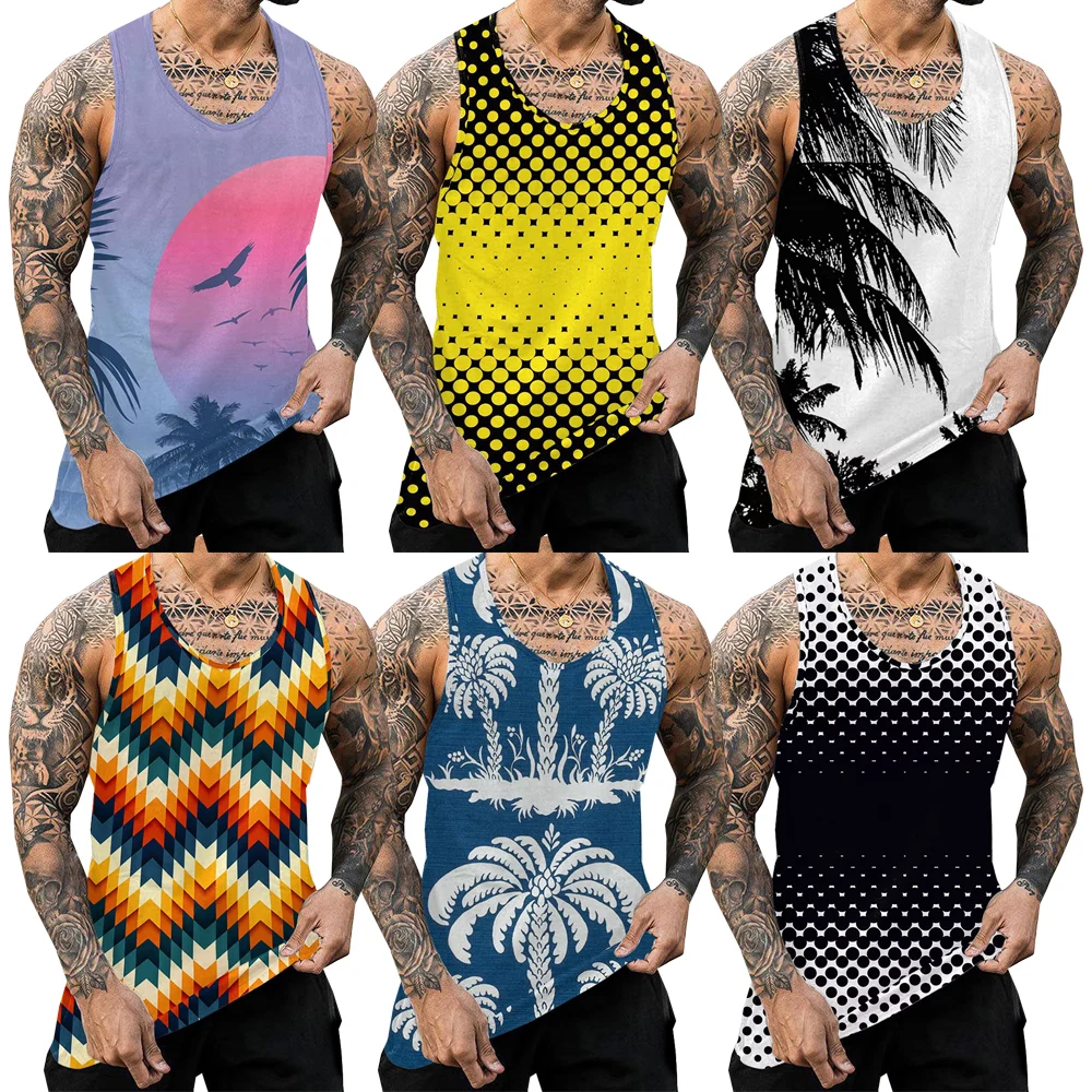 

Man Tank Tops 3D Digital Printing Vest Summer Fashion And Leisure O Neck Male Clothing Bodybuilding Singlets Fitness Vest 2023