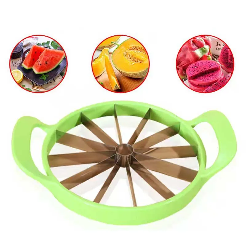 Watermelon Slicer Cutter Stainless Steel Large Size Sliced Watermelon Cantaloupe Slicer Fruit Divider Artifact Kitchen Gadgets