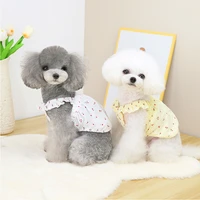 cute pet puffy skirt cherry printing summer dog dress fresh princess style dog skirt comfortable breathable cat dog pet supplies