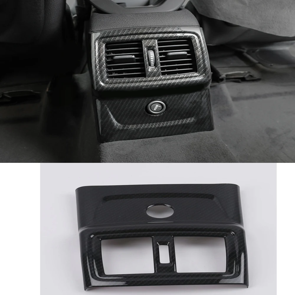 

For BMW X1 F48 2016 2017 2018 2019-2021 ABS Carbon Fiber Rear Seat Air Condition Outlet Cover Frame Trim Decoration Accessories