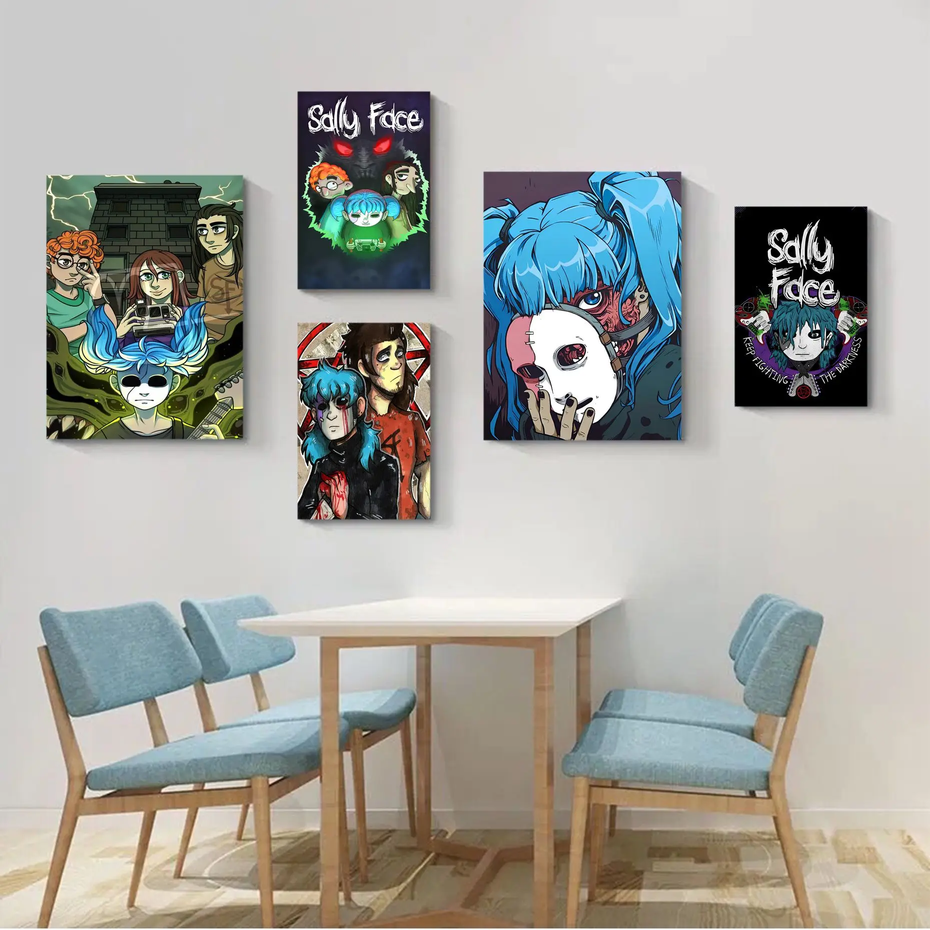 

Sally Face Movie Sticky Posters Retro Kraft Paper Sticker DIY Room Bar Cafe Kawaii Room Decor