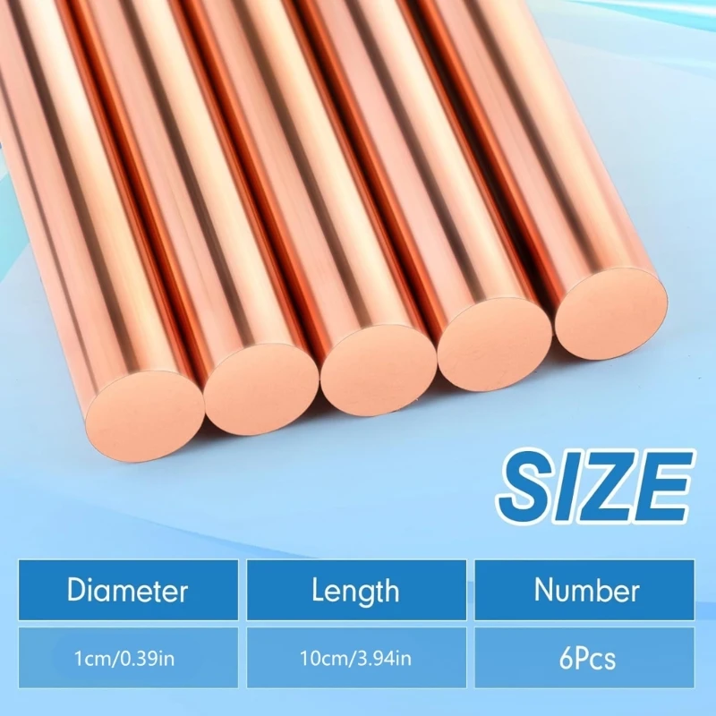 Медный круглый стержень длиной 3 94 дюйма твердый медный металлический для
