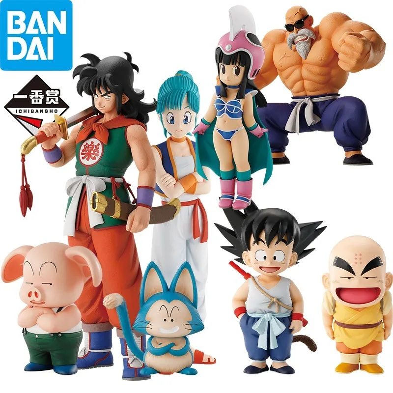 Фото В наличии Bandai Ichiban Kuji Dragonball EX Son Goku Training Figure Krillin Bulma Yamcha Puar Oolong Anime Action Model Toys Boy №1