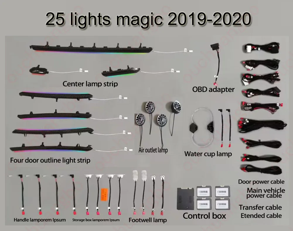 

Ouchuangbo светодиодный окружающий свет для A3 8v S3 Rs3 2013-2020 Sportback подсветка атмосферная лампа интерьер RHD окружающий комплект лимузин
