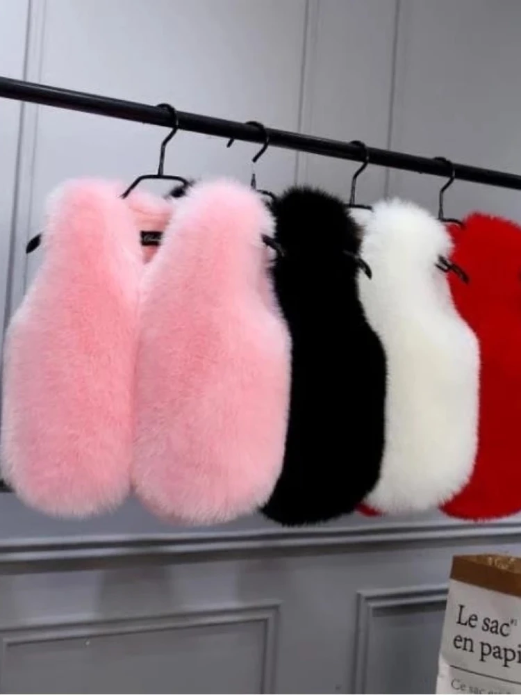 2022 children's fur vest autumn winter warm fur vest boys and girls winter fox hair Korean version