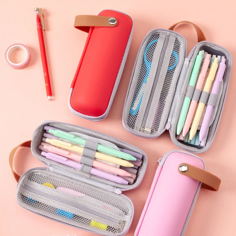 

EVA hard shell cylindrical capsule pencil case elementary school children double-layer large-capacity storage stationery