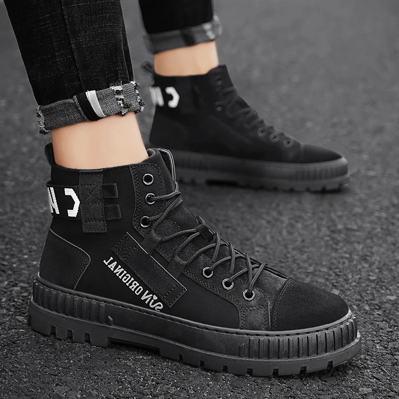 

Мужские высокие кроссовки для тенниса, серые брендовые кроссовки для мальчиков, массивная безопасная подошва, для зимы, 2022