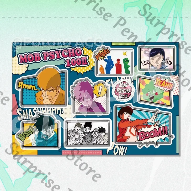 Фото Mobu Saiko Hyaku Mob Psycho 100 Anime Ambush Kageyama Shigeo Reigen Arataka Handmade DIY Acrylic Unboxing Fun №2