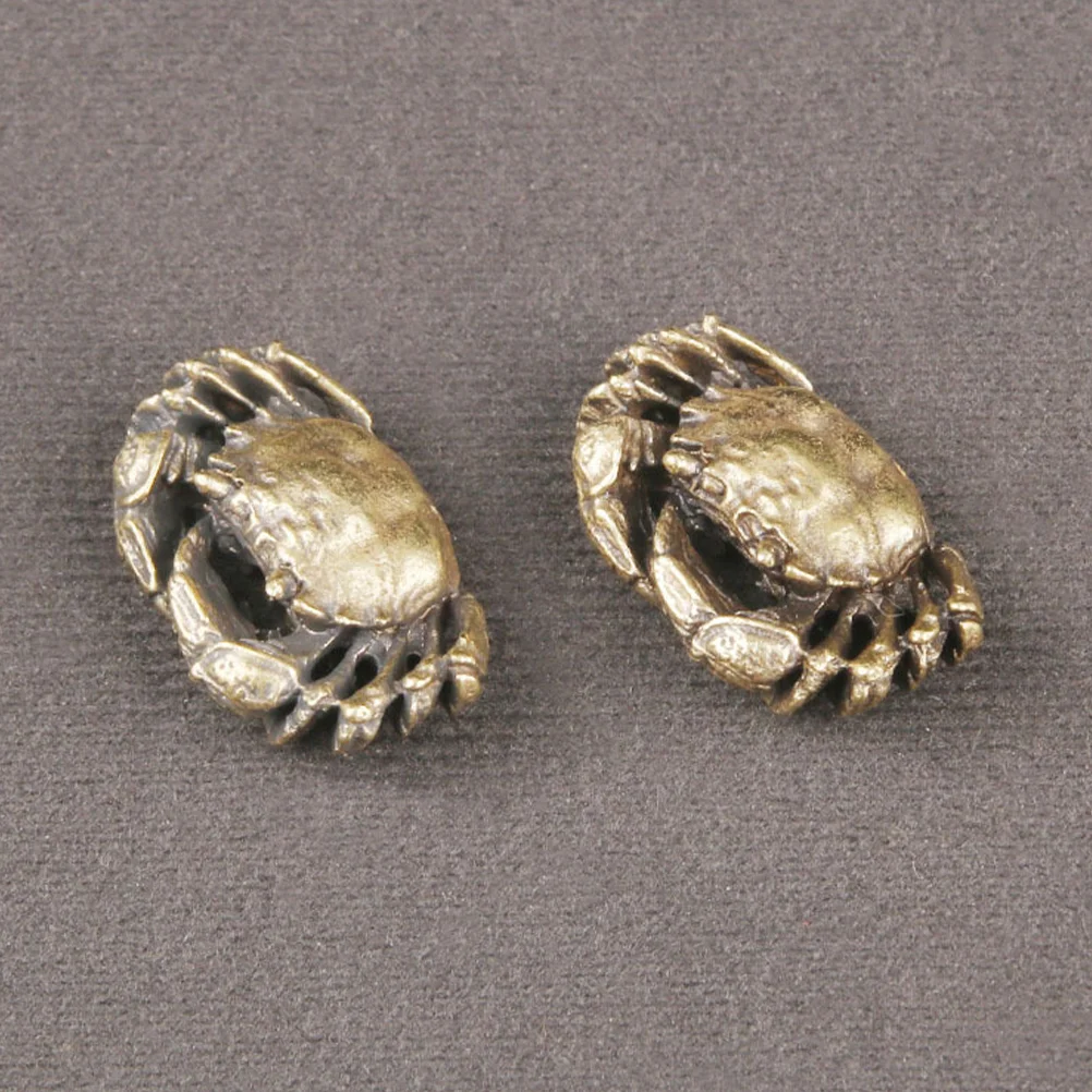 Ретро латунный маленький краб настольные украшения животное бронзовая резьба